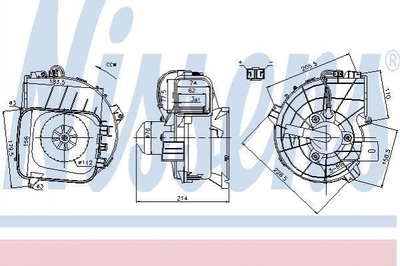 Вентилятор пічки NISSENS 87084 Opel Combo, CORSA 1845202, 90535114