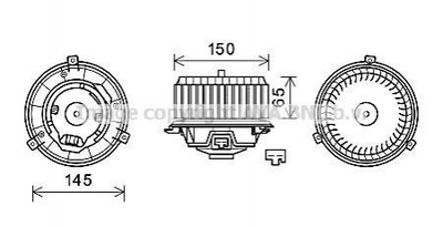 Вентилятор пічки AVA COOLING OL8674 95920148, 42777757, 1618449