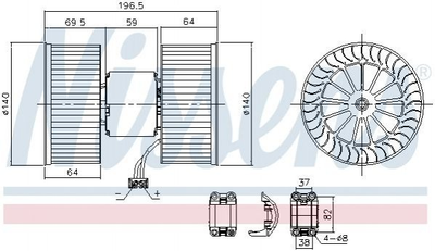 Вентилятор пічки NISSENS 87196 BMW 3 Series 8372797, 9204154, 64118372797