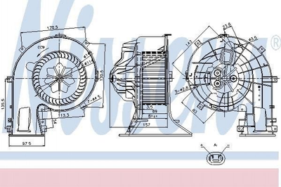 Вентилятор печки NISSENS 87025 Opel Vectra 13221349, 13250115, 1845089