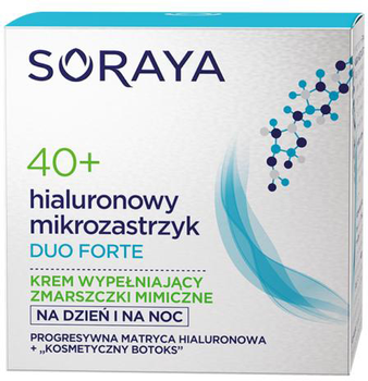 Krem do twarzy Soraya Hyaluronic Microinjection DUO FORTE 40+ wypełniający zmarszczki mimiczne 50 ml (5901045074535)
