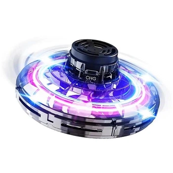 Інноваційна іграшка літаючий спінер UFO Fidget Drone з LED підсвічуванням Чорний