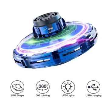 Інноваційна іграшка літаючий спінер UFO Fidget Drone з LED підсвічуванням Синій