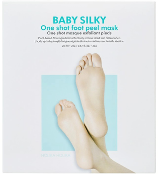Maska ​​do stóp Holika Holika Baby Silky One Shot Foot Peel Mask peelingująca w formie skarpet 2x20 ml (8806334389130)