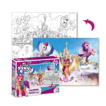 Пазл Картонный Детский Раскраска Dodo "My Little Pony Приключения в Замке" 60 деталей