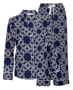 Піжама жіноча Cyberjammies Avery 0075/0076 18/2XL Синій з принтом ланцюжка (5051877488755)