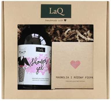 Zestaw kosmetyków do pielęgnacji LaQ Kicia Magnolia żel pod prysznic 500 ml + masło do ciała 200 ml (5902730837572)