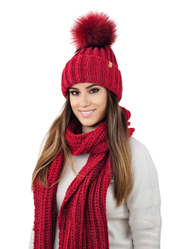 Комплект жіночий (шапка+шарф) Kamea K.23.211.21 One Size Червоний (5903246781861)