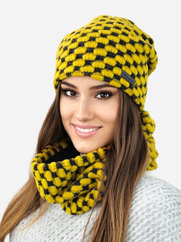 Комплект жіночий (шапка+снуд) Kamea K.19.257.25 One Size Жовтий (5903246782509)