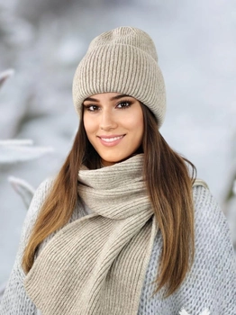 Комплект жіночий (шапка+шарф) Kamea K.23.232.03 One Size Бежевий (5903246783391)