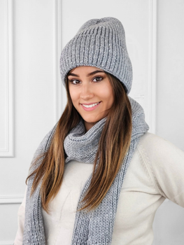 Комплект жіночий (шапка+шарф) Kamea K.23.230.06 One Size Сірий (5903246784800)
