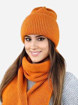 Комплект жіночий (шапка+шарф) Kamea K.23.232.27 One Size Оранжевий (5903246786460)
