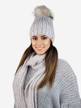 Комплект жіночий (шапка+шарф) Kamea K.22.261.01 One Size Рожевий (5903246770933)