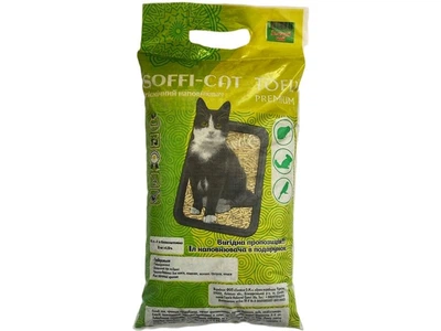 Наповнювач для котячого туалету соєвий 3 кг (7 л) Soffi-Cat Tofu Зелений чай