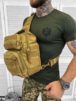 Тактичний рюкзак сумка через плече Tactical bag Coyote