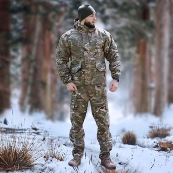 Зимний мужской костюм Рип-Стоп -20°C Утепленный бушлат и брюки Мультикам 48