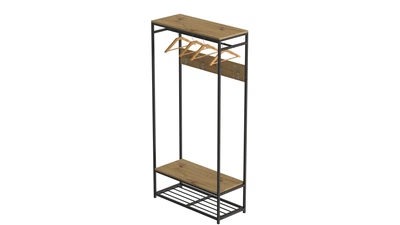 Вешалка напольная модульная Ferrum-decor Трелис 15 180x90x38 черный ДСП Дуб Артизан 16мм (XK00327)