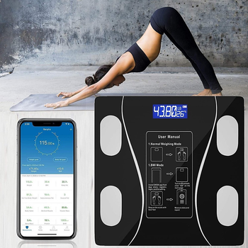 Напольные умные фитнес весы Smart Life черные Bluetooth до 180 кг