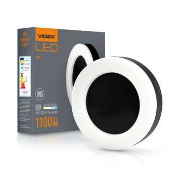 LED світильник ART IP65 круглий VIDEX 15W 5000K Black VL-BHFR-155B