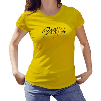 Футболка жіноча JHK "Логотип Stray Kids" XL Жовтий (MD-20-3959-21-15)
