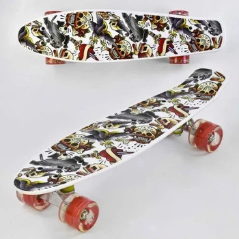 Скейт Пенни Борд Best Board Р 14209 черепа