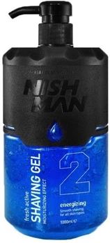 Гель для бритья NISHMAN Shaving Gel №2 Fresh Active синий 1000 мл