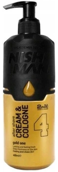 Крем-одеколон после бритья 2в1 NISHMAN After Shave Cream & Cologne Gold One №4 400 мл