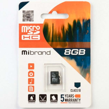 Карта пам'яті Mibrand MicroSDHC 8Gb UHS-1 10 Class універсальний носій інформації внутрішня пам'ять портативних пристроїв