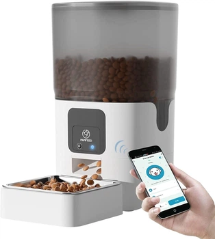 Автоматическая кормушка для кошек и собак Papifeed 6L, смарт кормушка c WIFI, Белый (024N-WHITE)