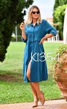 Жіноче плаття New Collection 50-52 синього кольору вельвет