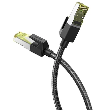 Патч-корд Ugreen мережевий інтернет-кабель 10 Гбіт/с Ethernet RJ45 Cat 7 1 м Black (YM1477)