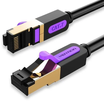 Інтернет-кабель Vention SSTP Patch Cable Cat.7 LAN-кабель мережевий шнур патч-корд RJ45 1 м Black (YM1211)