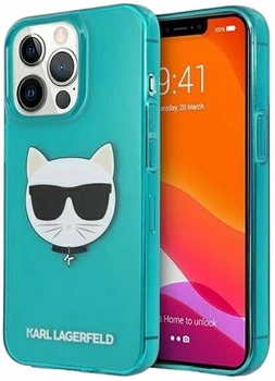 Etui CG Mobile Karl Lagerfeld Glitter Choupette Fluo do Apple iPhone 13/13 Pro Niebieski (3666339027797)