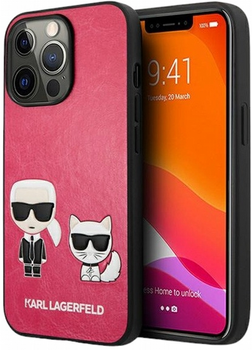 Etui CG Mobile Karl Lagerfeld Iconic Karl&Choupette do Apple iPhone 13/13 Pro Fuksja (3666339027278)