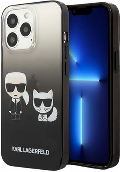 Панель CG Mobile Karl Lagerfeld Gradient Ikonik Karl&Choupette для Apple iPhone 13/13 Pro Black (3666339049263)