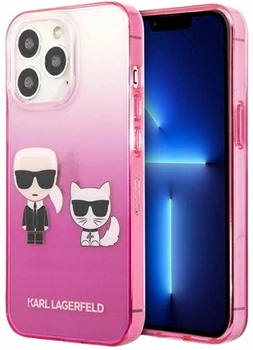 Etui CG Mobile Karl Lagerfeld Gradient Iconic Karl&Choupette do Apple iPhone 13/13 Pro Rozowy (3666339049225)