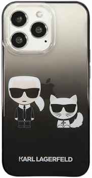 Etui CG Mobile Karl Lagerfeld Gradient Iconic Karl&Choupette do Apple iPhone 13/13 Pro Czarny (3666339049263)