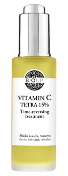 Сироватка Bioup Vitamin C Tetra 15% Time-Reversing Treatment розкіш з бурштином та женьшенем 30 мл (5907642731413)