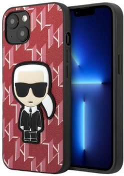 Etui CG Mobile Karl Lagerfeld Monogram Iconic Patch do Apple iPhone 13 Czerwony (3666339049416)