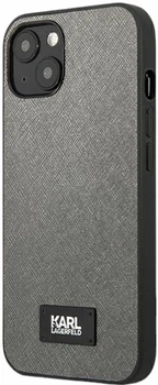 Etui CG Mobile Karl Lagerfeld Saffiano Plaque do Apple iPhone 13 Srebrny (3666339048891)