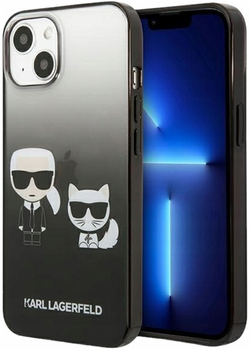 Etui CG Mobile Karl Lagerfeld Gradient Iconic Karl&Choupette do Apple iPhone 13 Czarny (3666339049256)