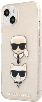 Etui CG Mobile Karl Lagerfeld Glitter Karl&Choupette do Apple iPhone 13 mini Zloty (3666339028855)