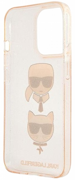 Панель CG Mobile Karl Lagerfeld Glitter Karl&Choupette для Apple iPhone 13 mini Gold (3666339028855)