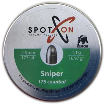 Кулі Spoton пневматичні Sniper 4.5 мм 1.1г 175 шт (00-00010309)