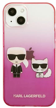 Etui CG Mobile Karl Lagerfeld Gradient Iconic Karl&Choupette do Apple iPhone 13 mini Rozowy (3666339049201)