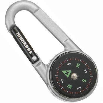 Munkees 3135 карабін Compass with Thermometer silver (3135-SV)