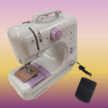 Электрическая швейная машинка Sewing Machine 505/1250 портативная 12 программ строчки с подсветкой реверсом педалью Белая