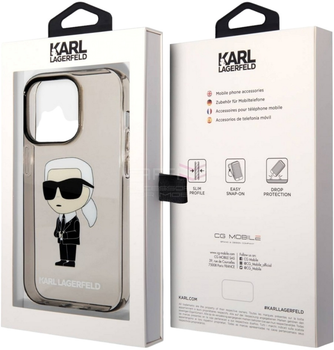 Etui CG Mobile Karl Lagerfeld Iconic Karl Lagerfeld do Apple iPhone 14 Pro Czarny (3666339087067)