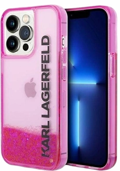 Etui CG Mobile Karl Lagerfeld Liquid Glitter Elong do Apple iPhone 14 Pro Rozowy (3666339091606)