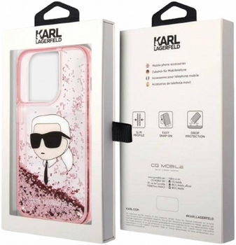 Панель CG Mobile Karl Lagerfeld Glitter Karl Head для Apple iPhone 14 Pro Pink (3666339086909)